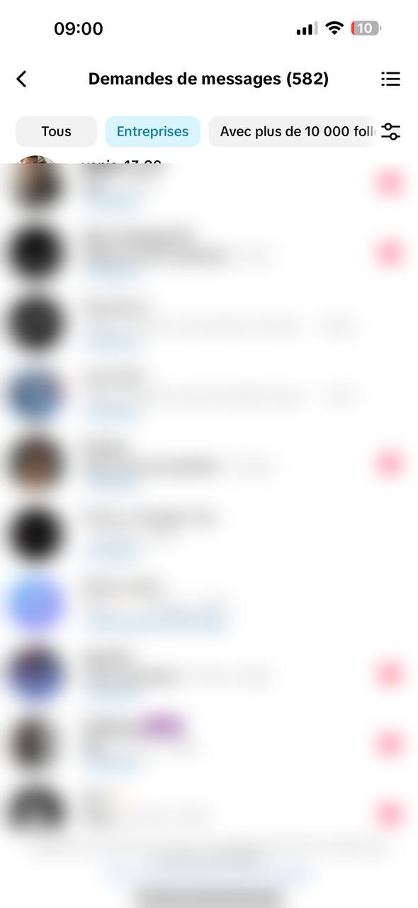 Demandes de messages 582